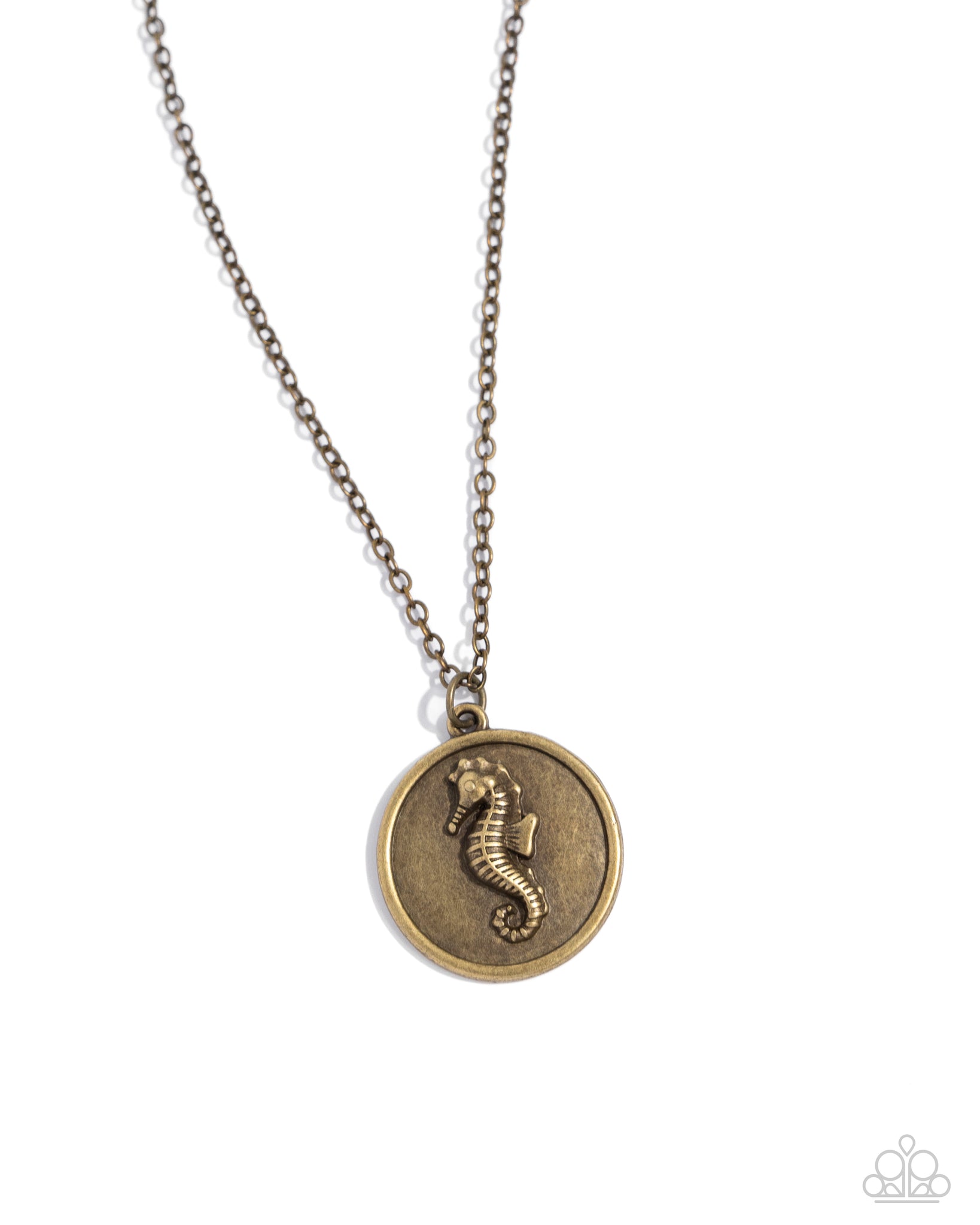 Seahorse Solo Brass Necklace