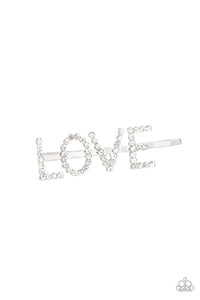 All You Need Is Love Hair Clip (Gold, White)