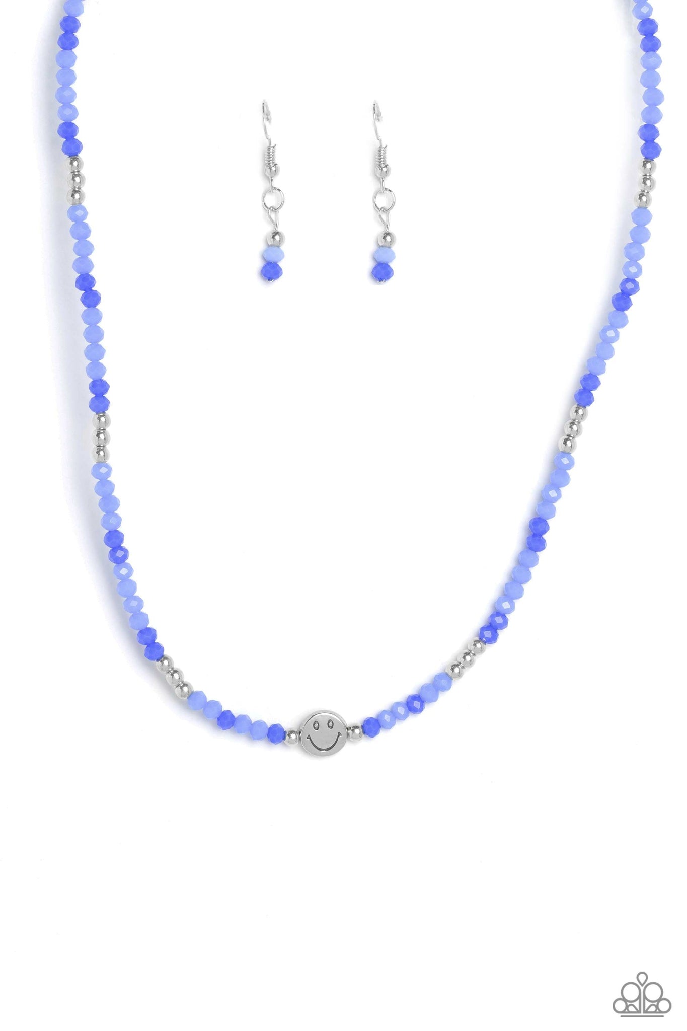 Beaming Bling Necklace (Blue, Multi)