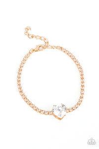 Bedazzled Beauty Bracelet (White, Gold)