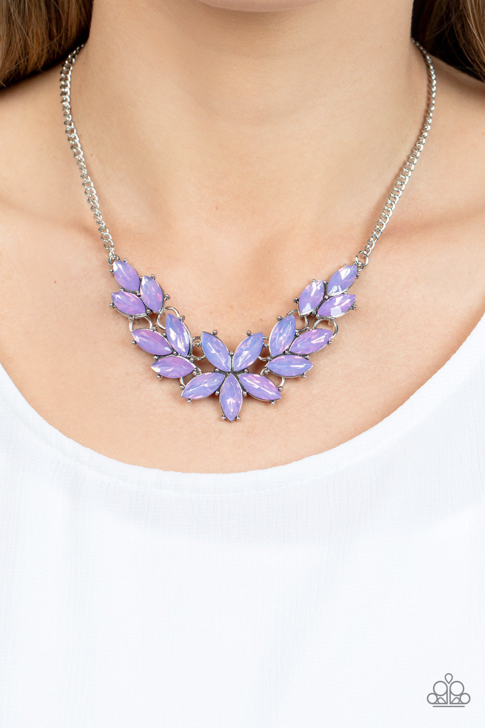 Ethereal Efflorescence Necklace (Purple, Green)