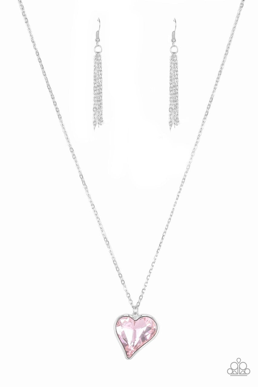 Heart Flutter Necklace (White, Pink)