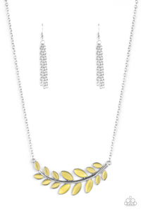 Frosted Foliage Necklace (Green, Yellow)