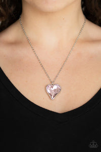 Heart Flutter Necklace (White, Pink)