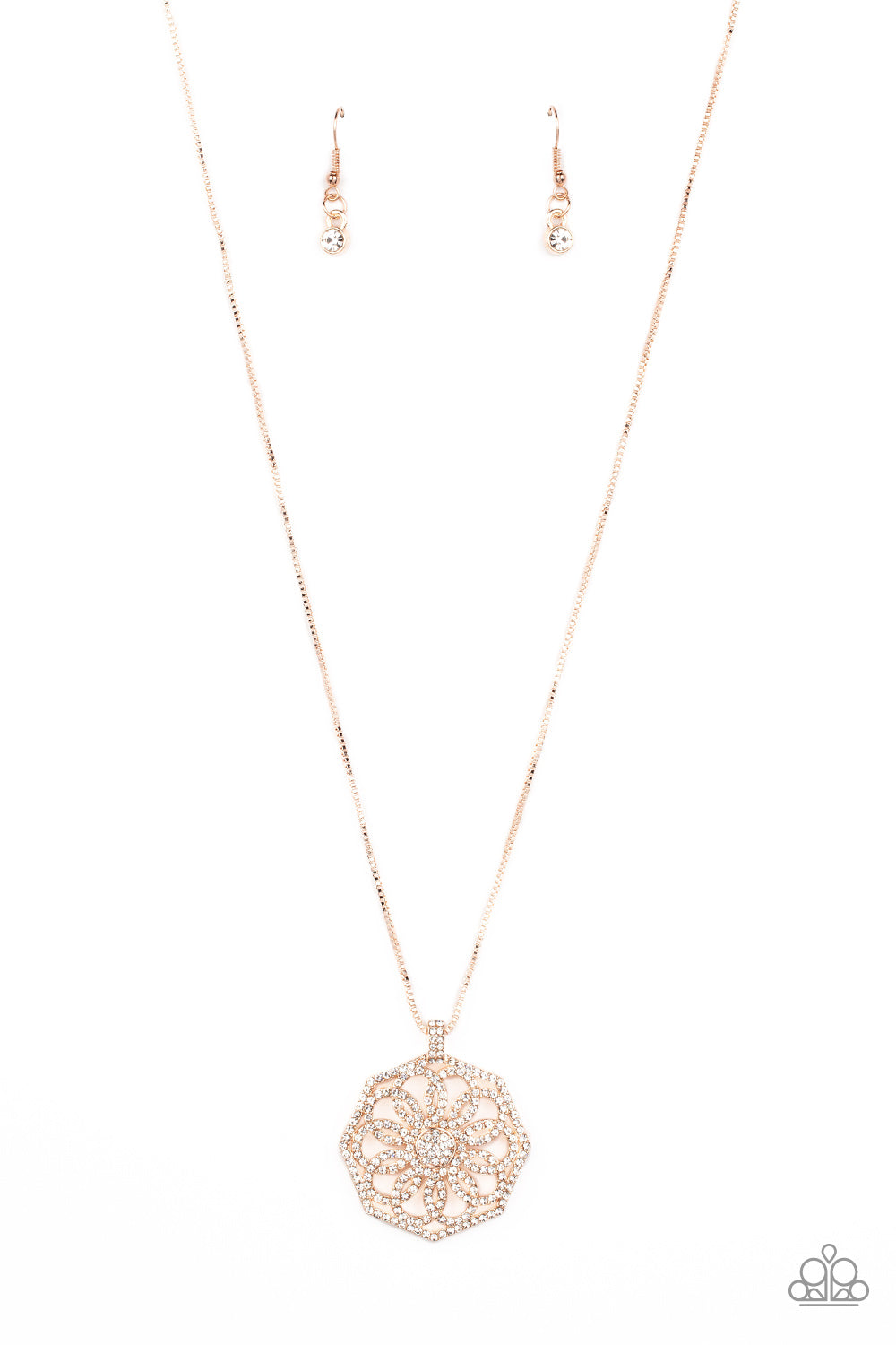 Botanical Bling Necklace (White, Black, Rose Gold)