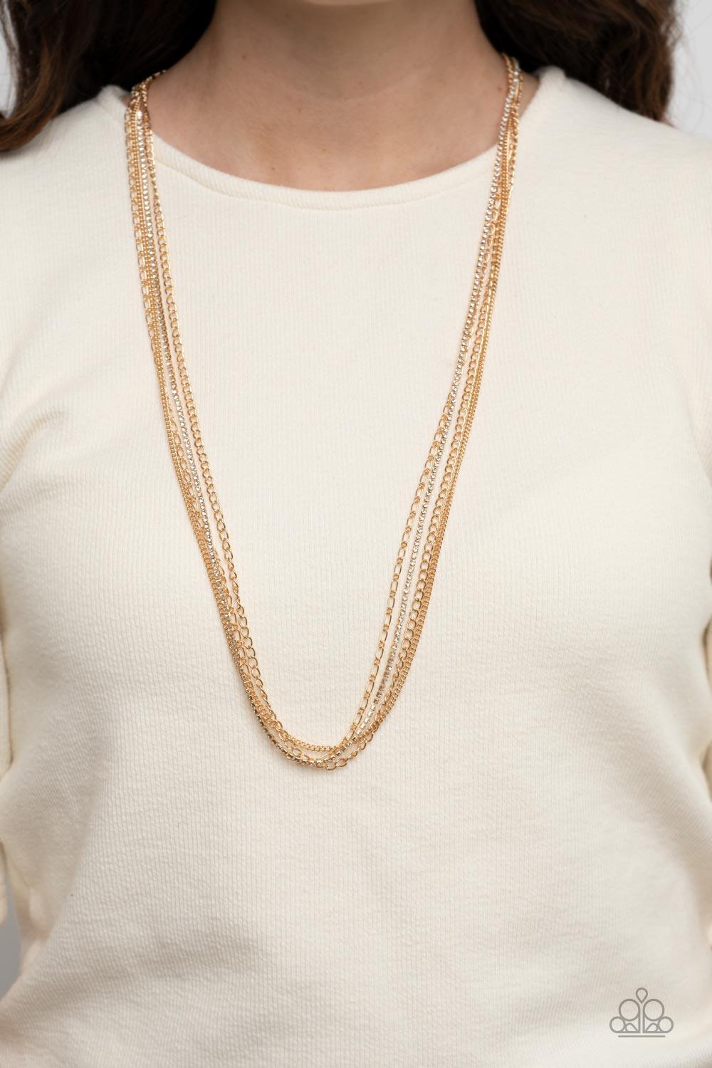 Undauntingly Urban Necklace (Black, Gold, White)