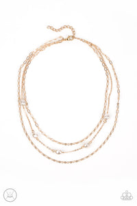 Offshore Oasis Necklace (White, Gold)