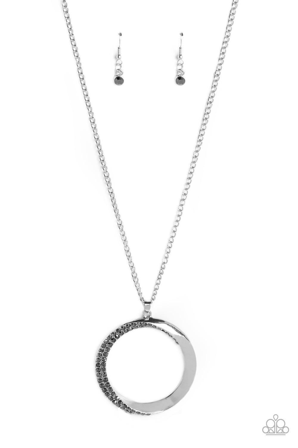 Encrusted Elegance Necklace (Multi, Silver)