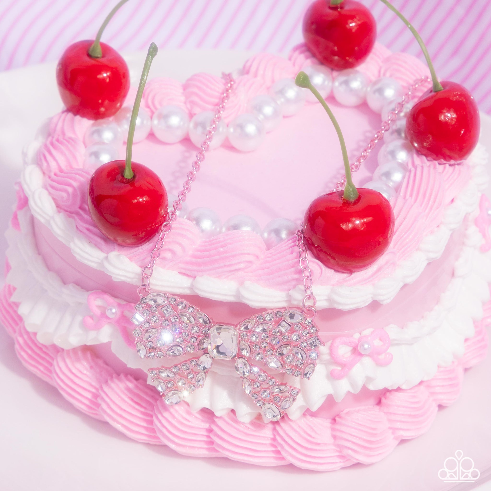 Bewitching Bow Pink Necklace