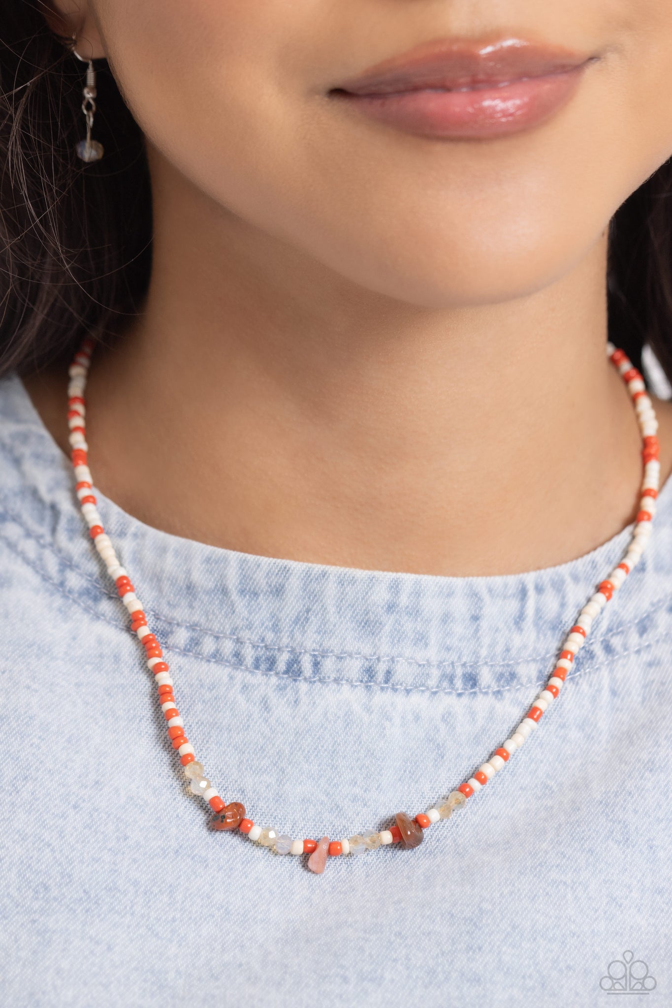 Naturally Notorious Necklace (White, Orange)