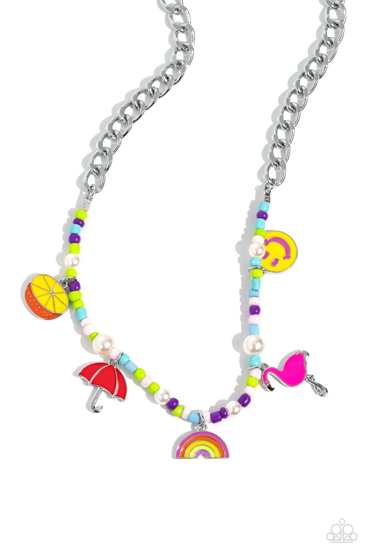 Summer Sentiment Necklace (Orange, Multi)