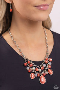 Dewy Disposition Necklace (Blue, Orange)