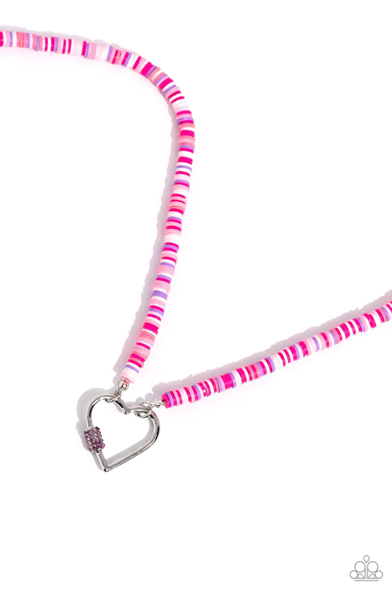 Clearly Carabiner Necklace (Red, Pink)