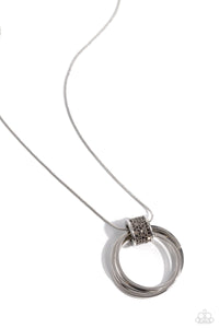 In the Swing of RINGS Necklace (White, Silver, Black)