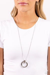 In the Swing of RINGS Necklace (White, Silver, Black)