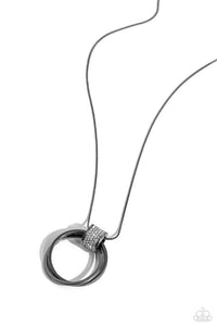 In the Swing of RINGS Necklace (White, Silver, Black)