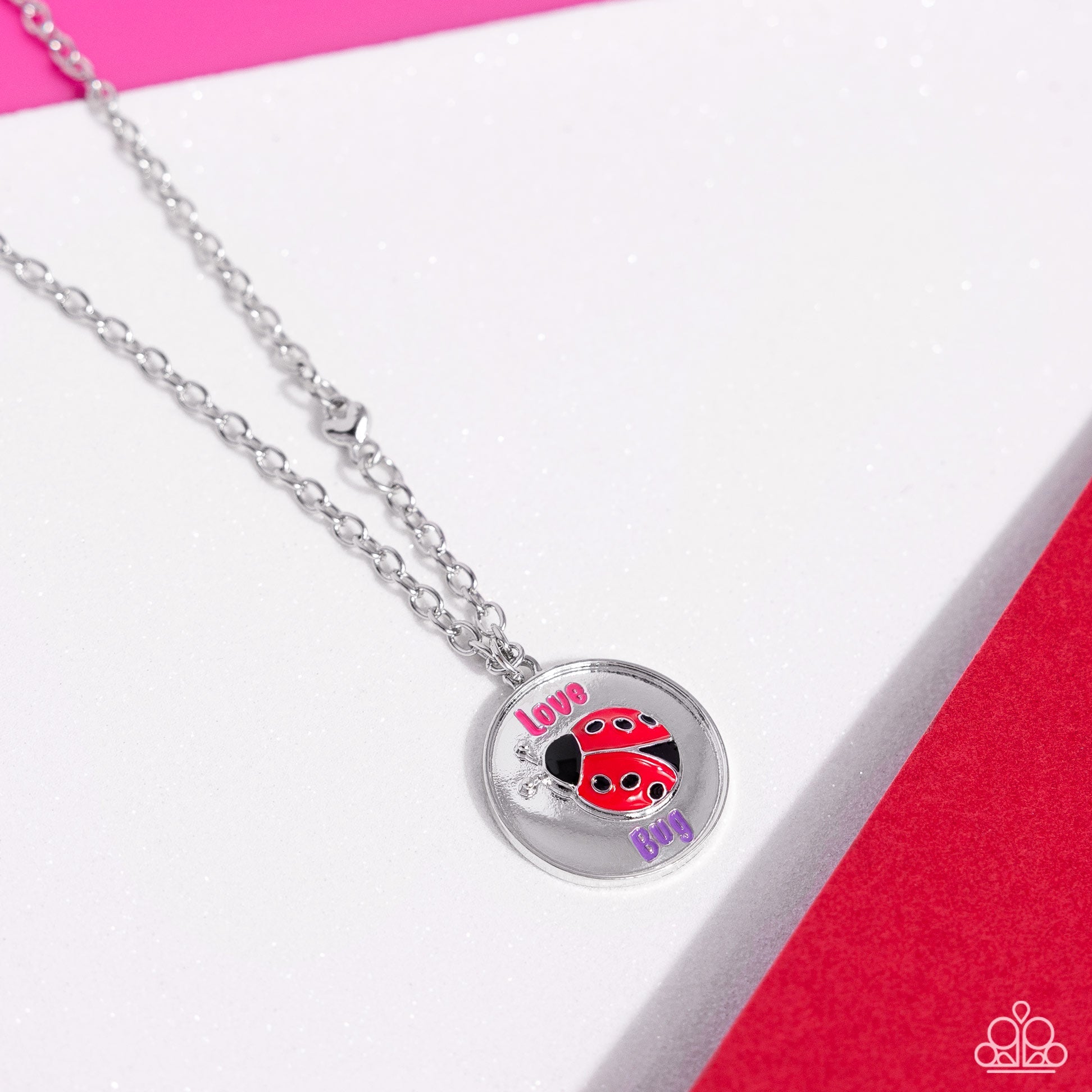 Lively Love Bug Necklace (Pink, Red)