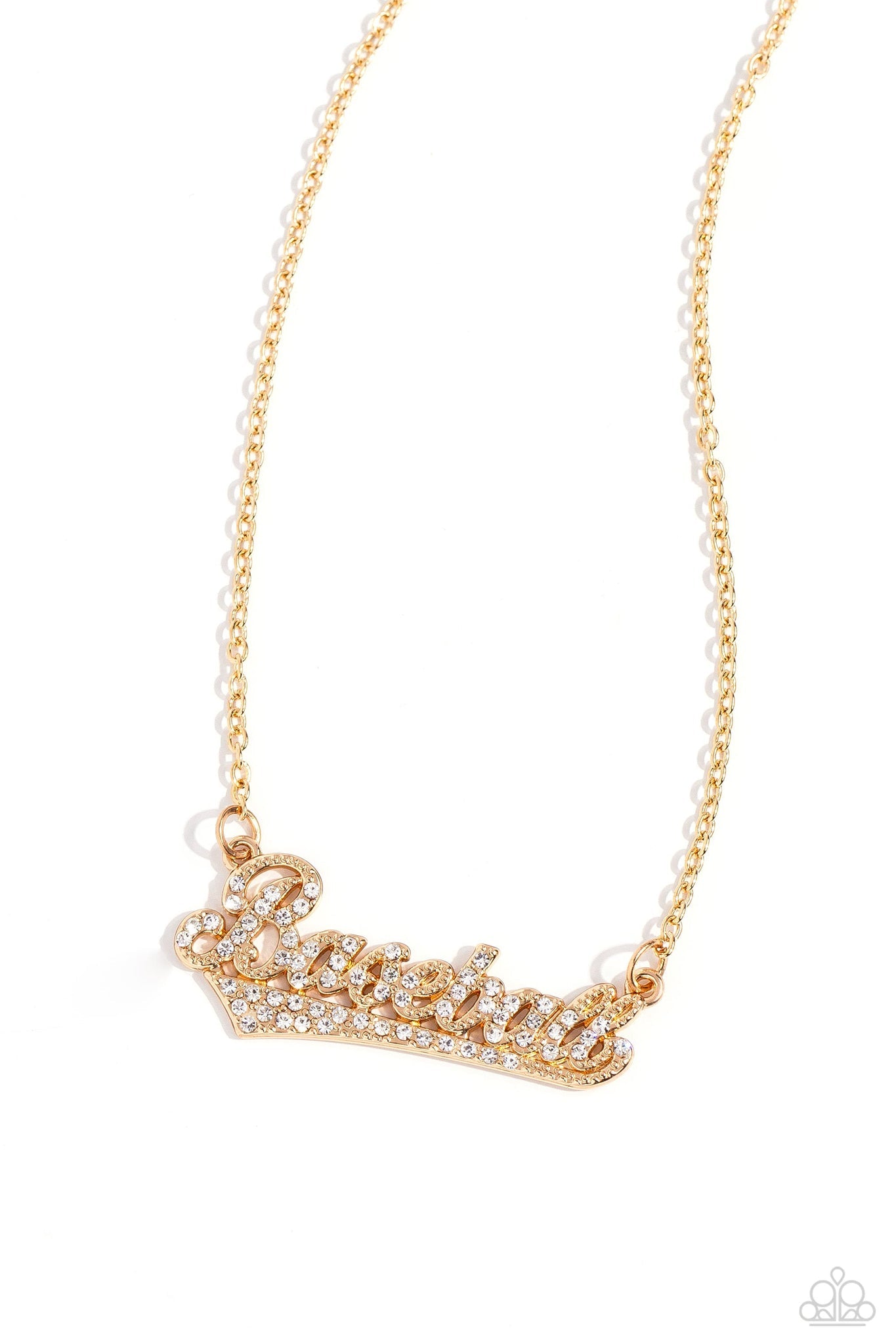 Home Run Haute Necklace (White, Gold)