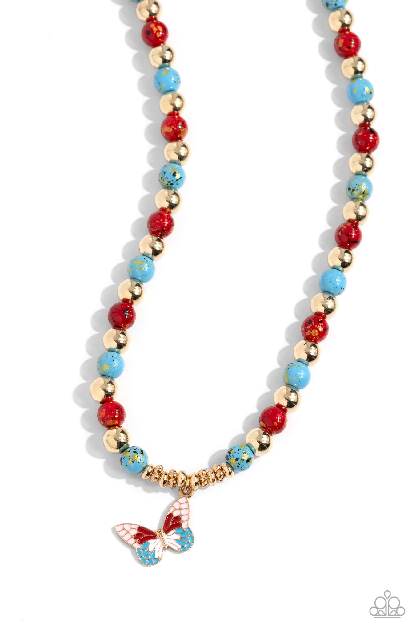 Speckled Story Necklace (Orange, Red)