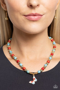 Speckled Story Necklace (Orange, Red)