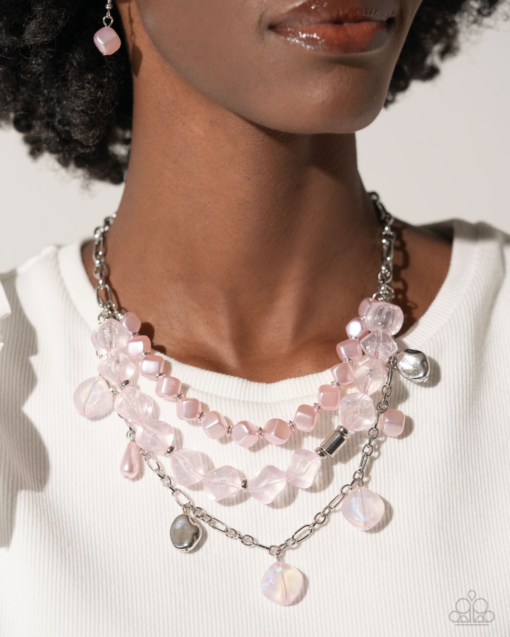 Cubed Cameo Pink Necklace