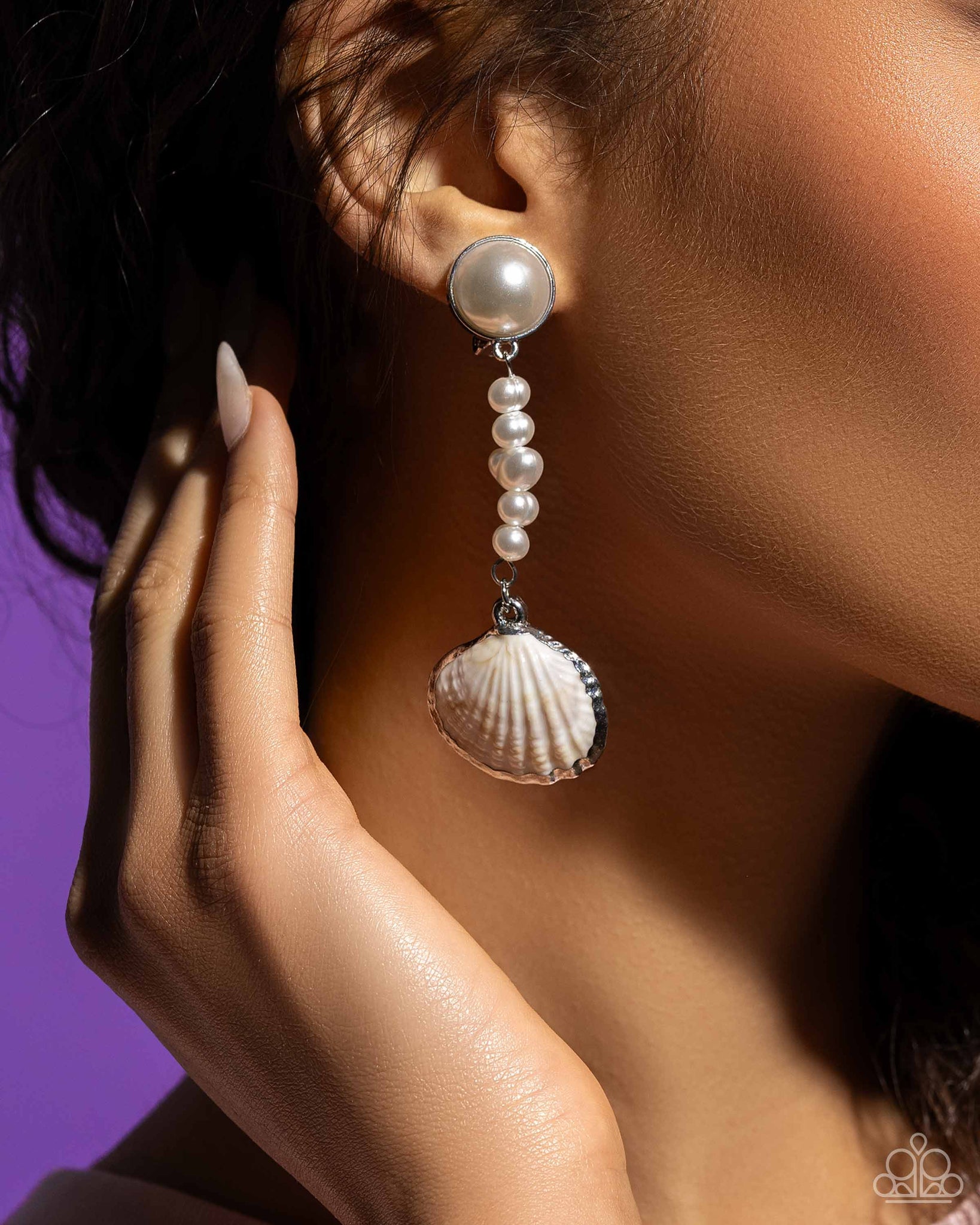 Oceanic Occasion White Earring