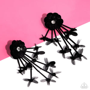 Floral Future Black Earring