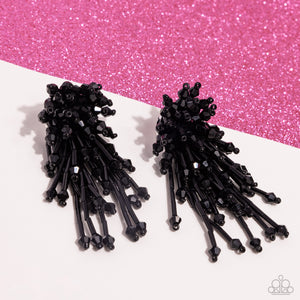 Congratulatory Charm Black Post Earring