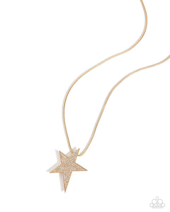 Patriotic Performer Necklace (White, Gold)