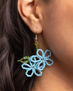 Beaded Blooms Blue Earring