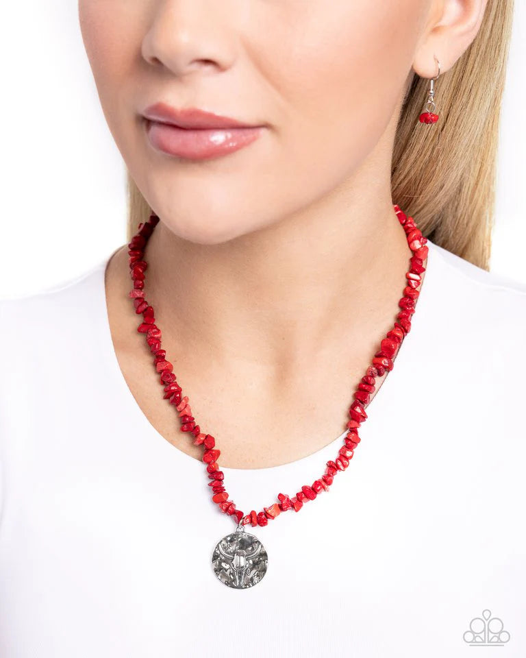 Longhorn Leader Necklace (Blue, Red)