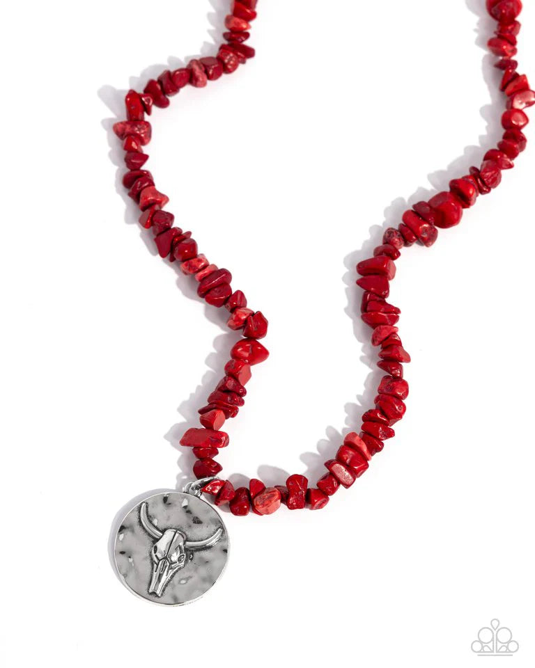 Longhorn Leader Necklace (Blue, Red)