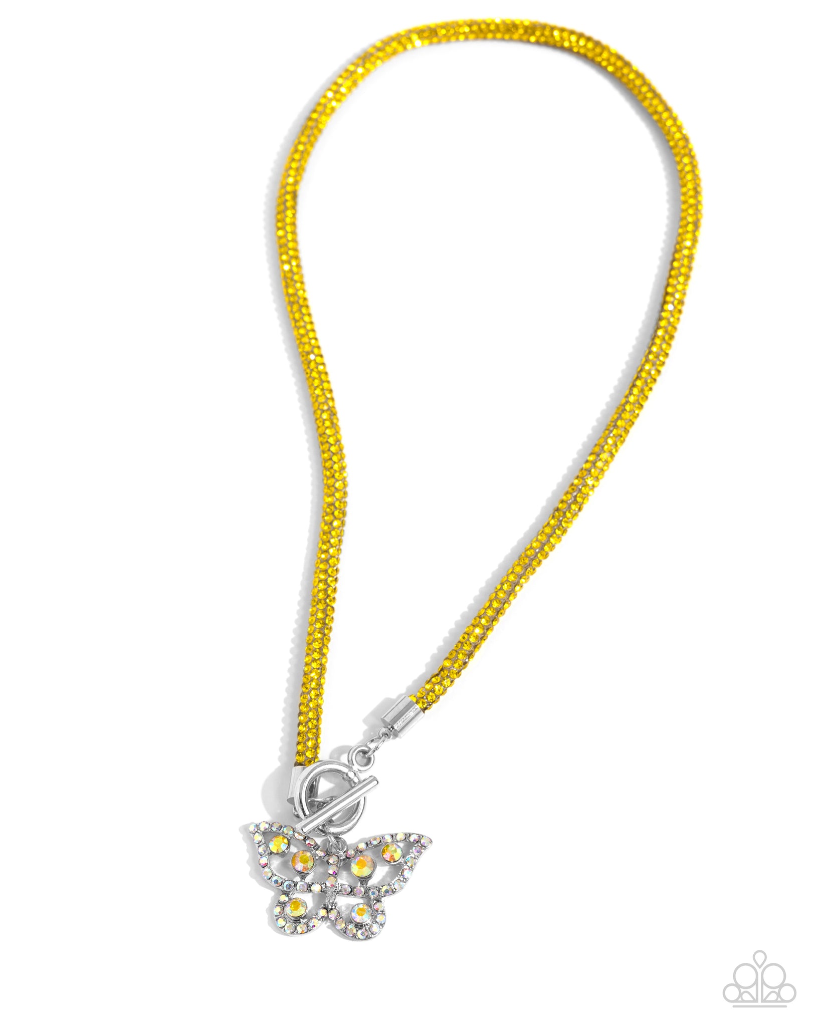 On SHIMMERING Wings Yellow Necklace