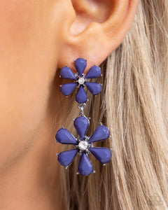 A Blast of Blossoms Black Earring
