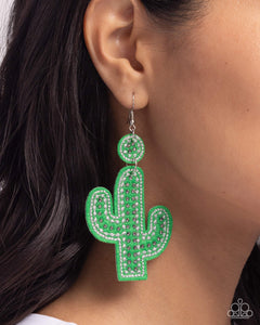 Cactus Cameo Green Earring