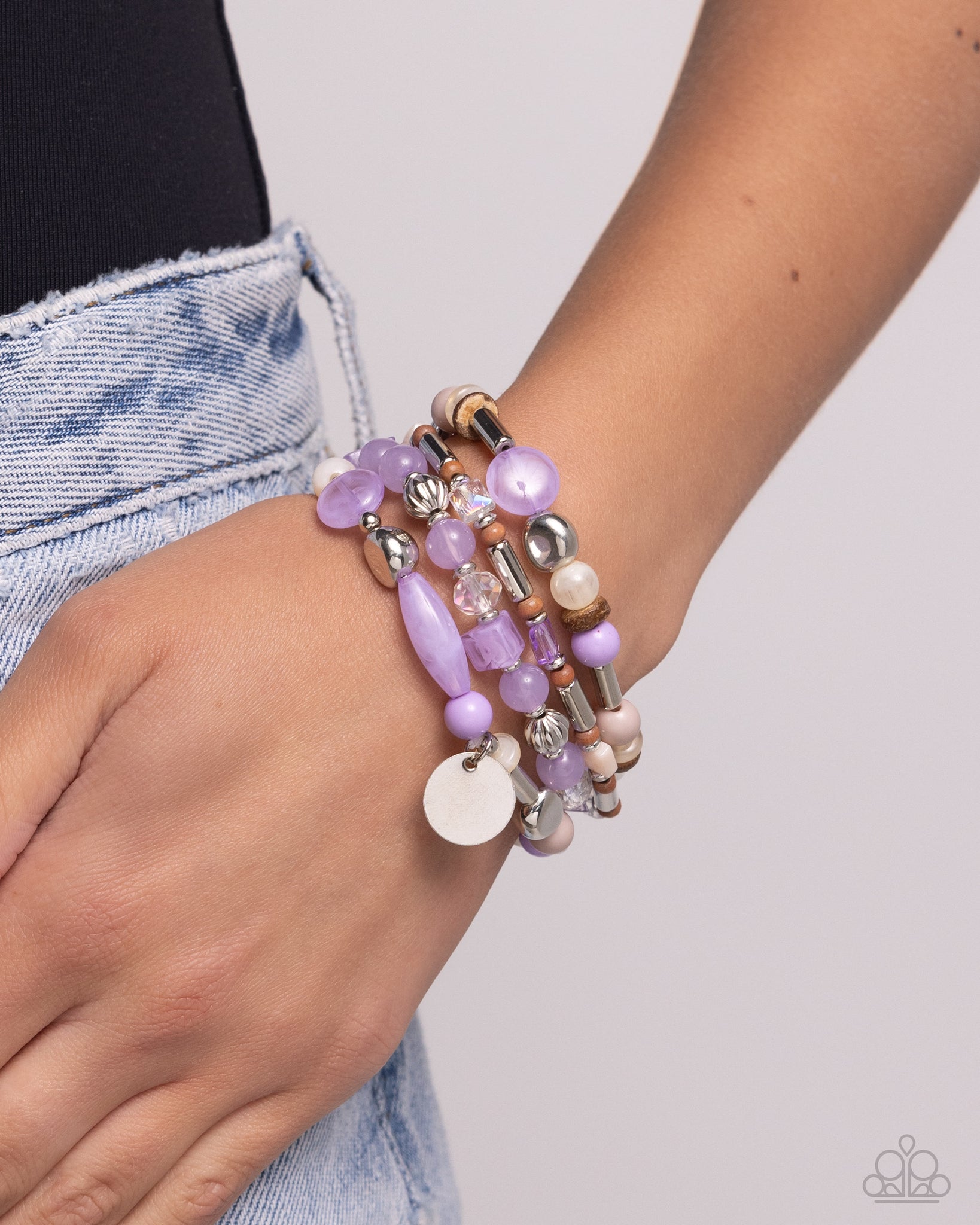 Cloudy Chic Bracelet (Purple, Silver)
