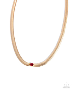 Stunning Solitaire Necklace (Black, Red)