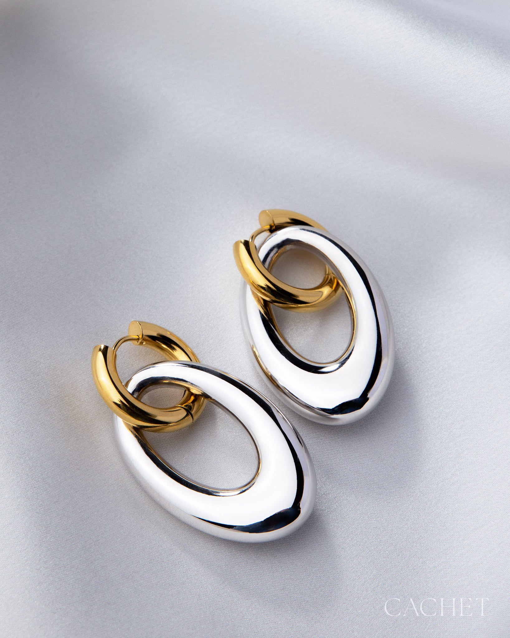 PRE-ORDER: Duet 18k Gold/Rhodium earring