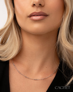 PRE-ORDER: Tethered Rhodium Necklace