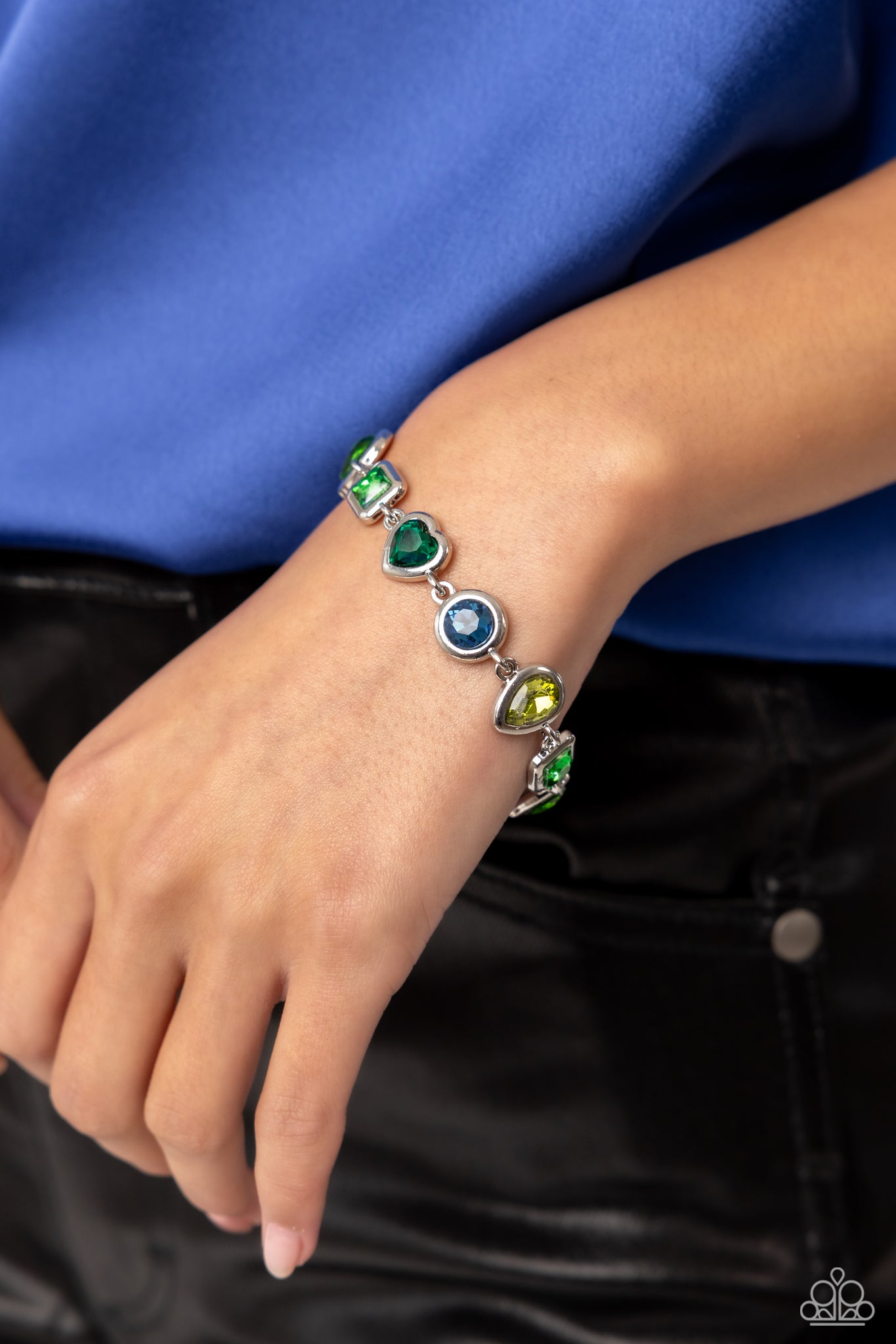 Actively Abstract Bracelet (Multi, Green, Purple)