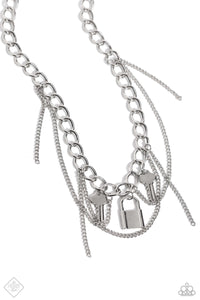 Against the LOCK Necklace (Silver, Multi)