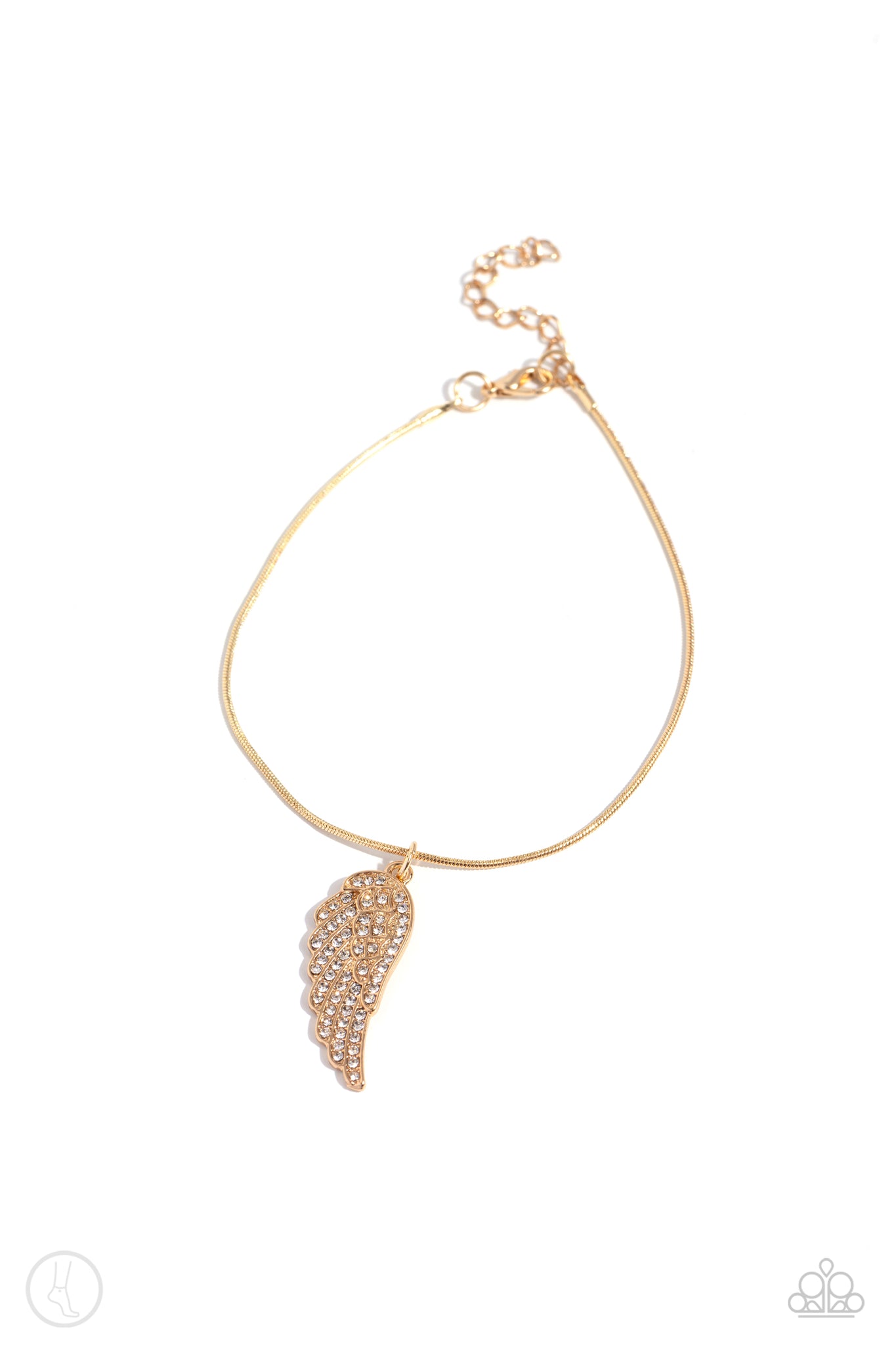 Angelic Accent Anklet (White, Gold)