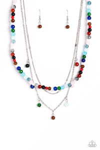 BEAD All About It Necklace (Red, Silver, Multi)