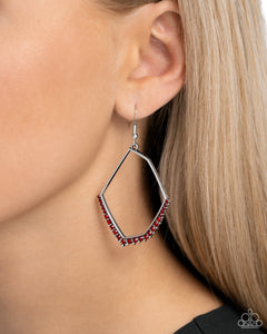 Bent on Success Red Earring