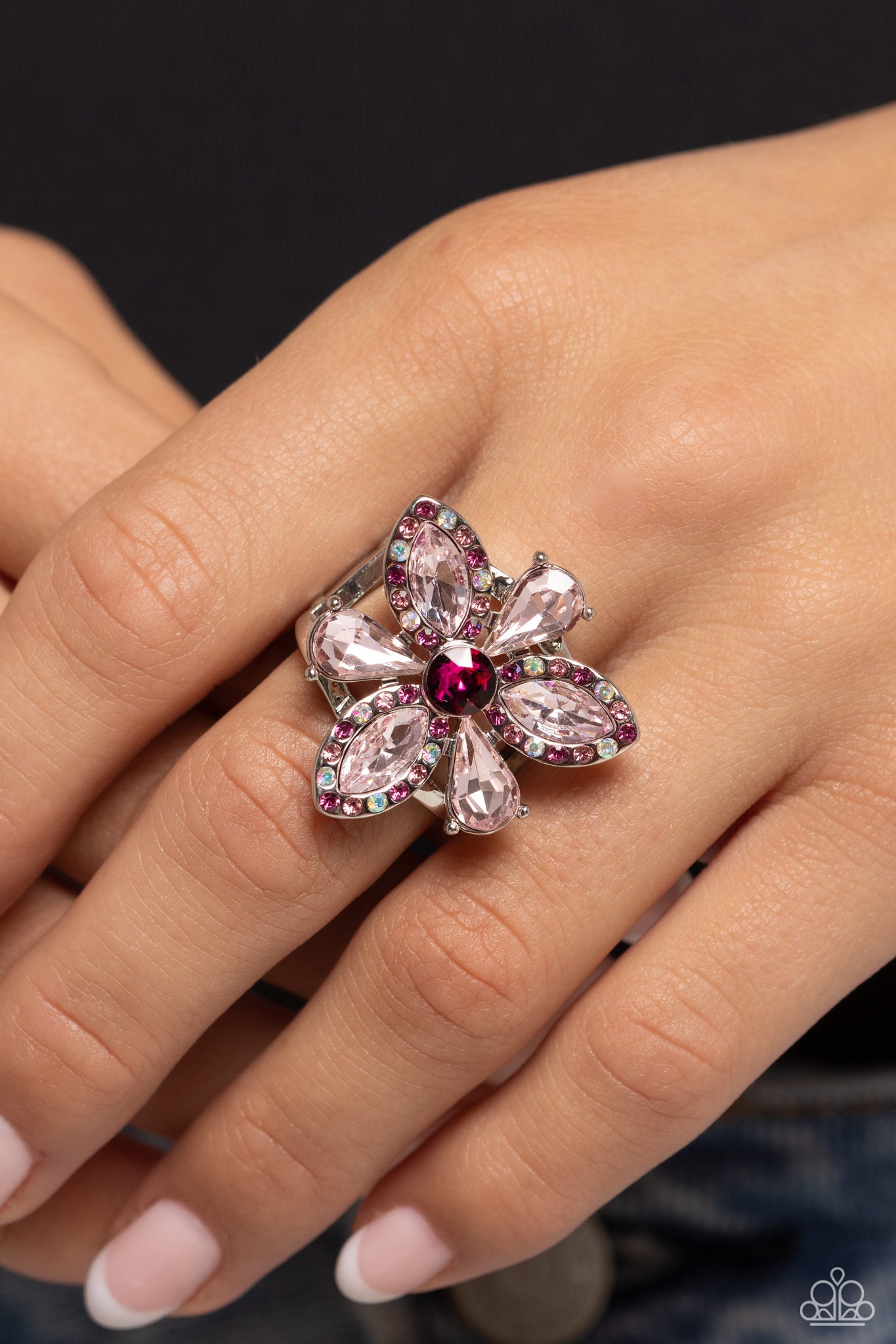 Blazing Blooms Ring (Multi, Pink)