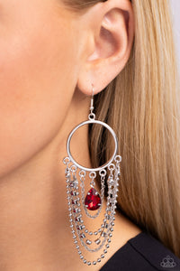 Cascading Clash Red Earring