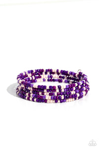 Coiled Candy Bracelet (White, Purple)