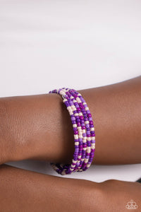 Coiled Candy Bracelet (White, Purple)