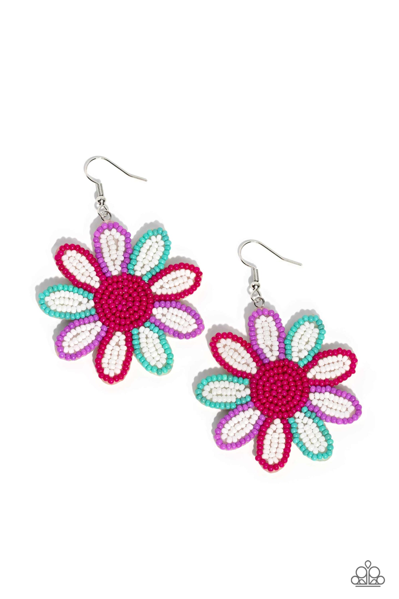 Decorated Daisies Earring (White, Pink)