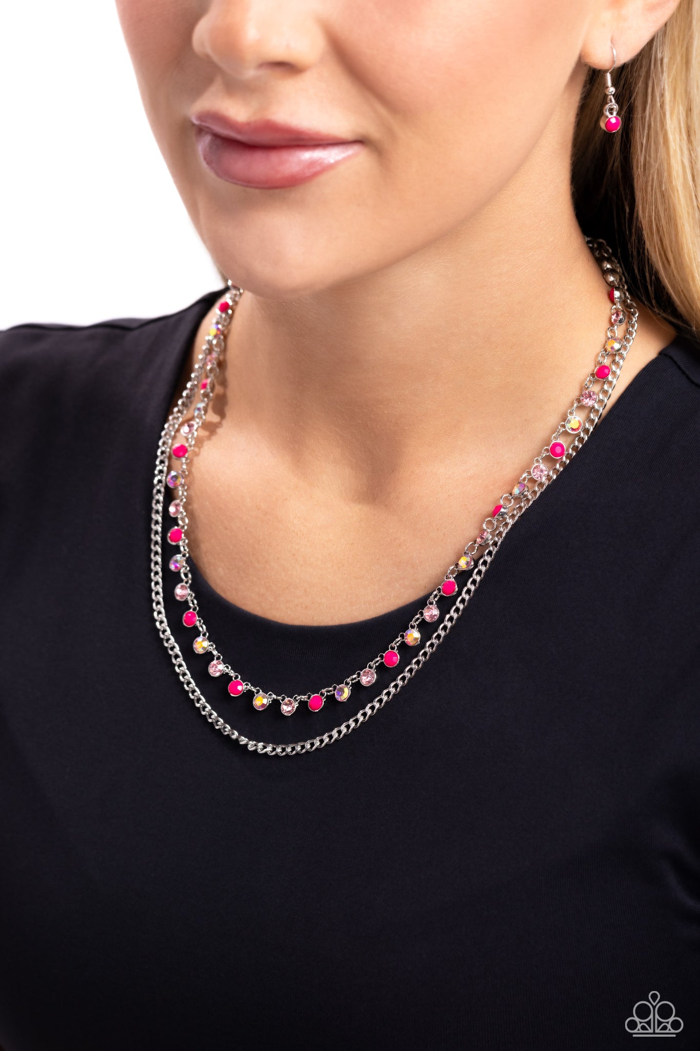 Delicate Dame Necklace (White, Pink)